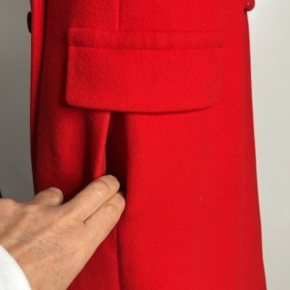 Sonia Bogner Sz 10 Red Virgin Wool Double Breasted Coat - Picture 8 of 12